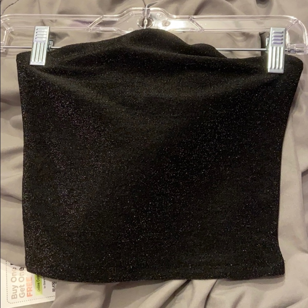 Sparkly black tube top